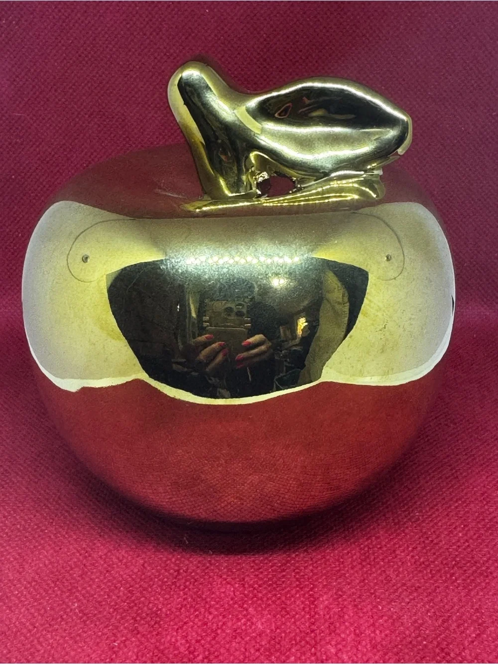 Gold Ceramic Apple Accent Sculpture - Home Accents Decor